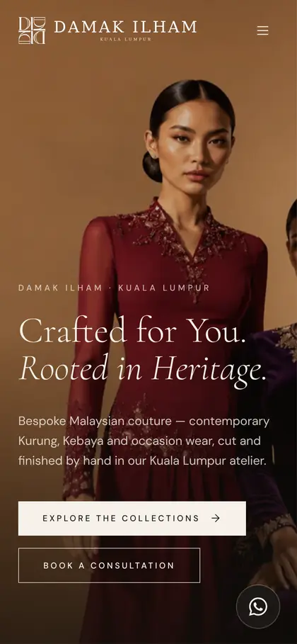 Damak Ilham website on a phone