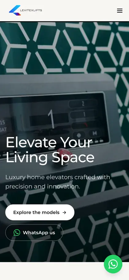 Levitex Lifts website on a phone